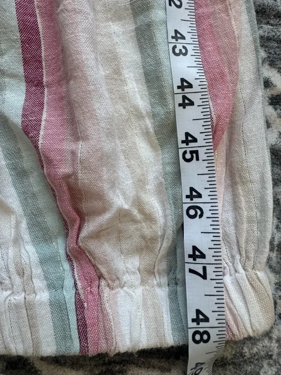 Elan striped strapless jumpsuit cream with pink and teal jogger bottom - Picture 6 of 9